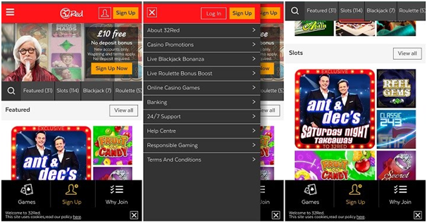 32 Red Casino how to play with Android cell phone
