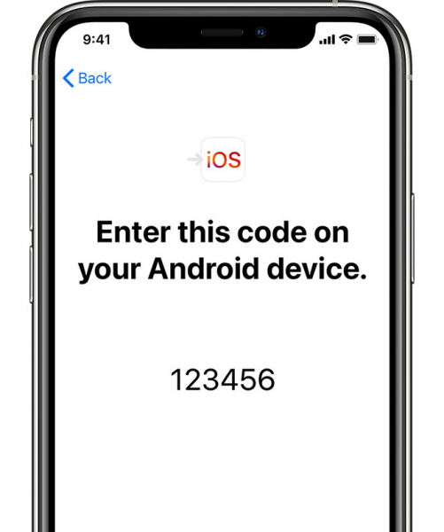 Android to iPhone data transfer code