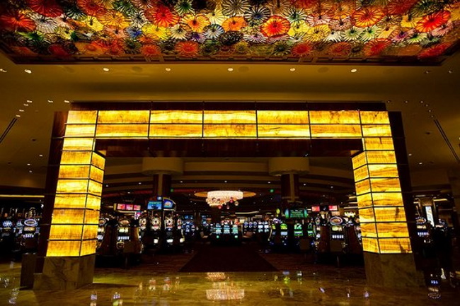 At the casino entrances