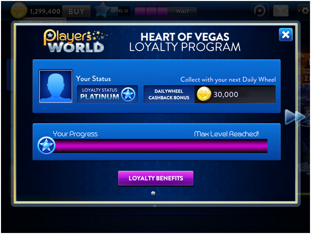 Heart of Vegas Loyalty Program