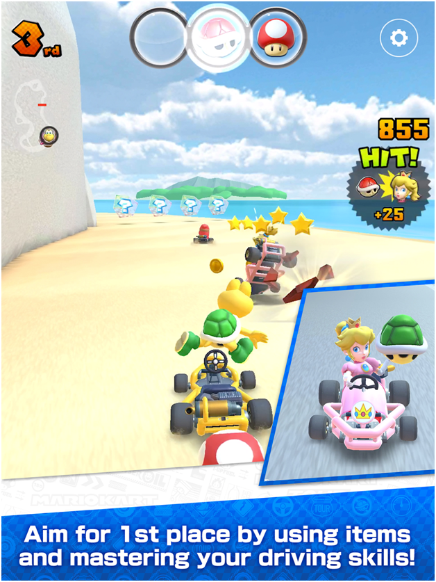 Mario kart tour app- game features
