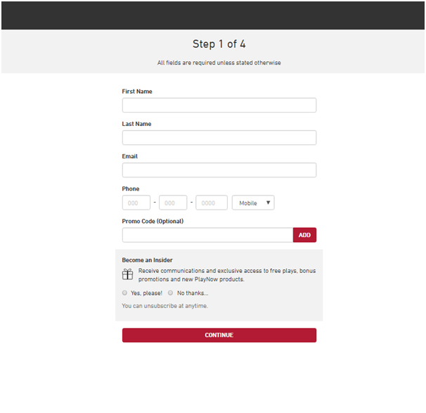 Play Now Canada Registration