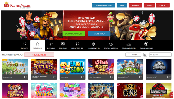 Royal Vegas Tablet casino- Samsung Galaxy