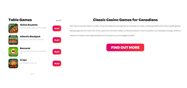 Spin Casino Android Canadian casino