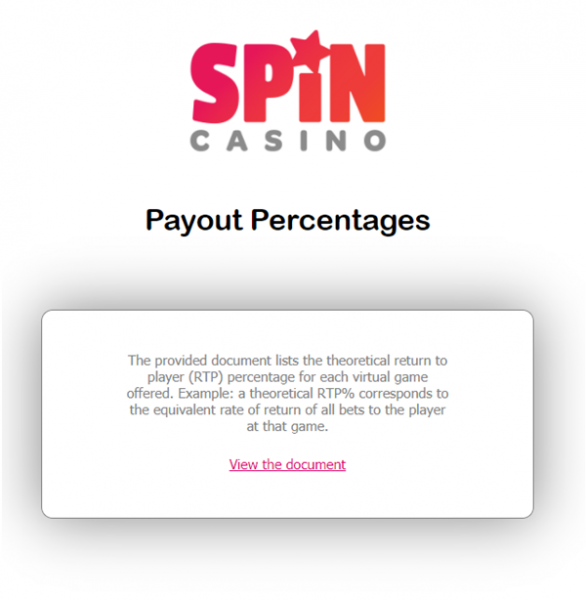 Spin Casino RNG