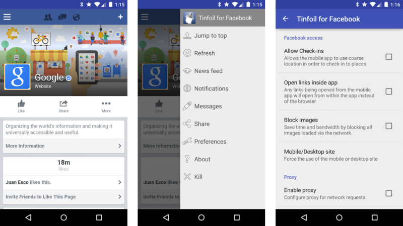 Tinfoil for Facebook