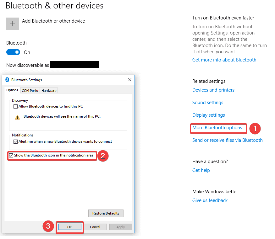 Enable bluetooth on PC
